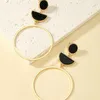 Autres boucles d'oreilles Round Jewelry for Women Trend exquis Fashion Design Unique Exagate Temperament Gold Color Party Gifts RG0034 240419