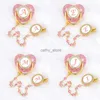 PACIFIERS# NAME INITIAL Baby Pacifier Chain Clips Pink Crystal Newborn Luxury Personaliserade PACIFIERS SILIKON NIPPLE SPARTLE Dusch Giftl2403