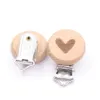 PACIFIERS# 5PCS Härlig trä PACIFIER Kedja Natural Beech Wood Baby Pacifier Clips Diy Dummy Clips Accessoryl2403