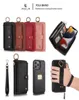 POLA för iPhone 13 12 Mini 11 Pro 7 8 Plus XS Max XR Telefonfall Fashion Multifunktion Zipper Business Leather Magnetic Wallet SPLI3018650