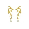 Boucles d'oreilles CHOZON S925 STRILL SIRGE TOP Quality Quality Mirco CZ Crystal Flying Swallow Earres pour femmes bijoux