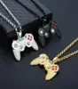 Chains Street Hip Hop Jewelry Game Console Handle Pendant Necklace Gold Chain Geometry Crystal Full Diamond Charms Boys Gifts3217814