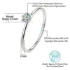 Solitaire Ring 18K White Gold Plated Ring for Women 0.2ct Test Past D Moissanite Diamond Solitaire Ring Wedding Band Engagement Bridal D240419