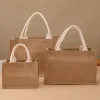 Borse 10pcs Wholesale vintage Women Linen Tote Shopper Pulses grande borsa per la spesa a manico per top portatile