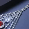 Seksowna łańcuch ciała bielizny czerwone kryształowe majtki biżuterii dla kobiet błyszcząca brzuch Prezent 240409