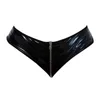 Women's Panties Leather Stylish Sexy Zipper Solid Color Bright Face Skinny Briefs Bikinis Thongs Tanga Outfits Underwear