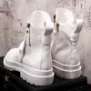 Casual Shoes Martine Boots Tide Man Contracted High Top Recreational Leather Pointed Individual White A5