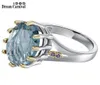 DreamCarnival1989 Dusty Blue Zircon Solitaire Weding Ring for Woman Delicate Cutting Bridal Jewelry WA11876BL 2201215989226