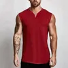 Herrtankstoppar skjorta sportkläder acation dagliga muskel singlets som kör västar ärmlös v hals träning bodybuilding manlig mode