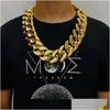 Chains Width 35Mm 45Mm Personality Large Chain Thick Gold Necklace Men Domineering Hip Hop Goth Halloween Treasure Riche Jewelry G2370 Dhbbf