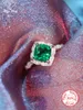 Clusterringe erzeugt Emerald Gemstone Dating Ring Green Real 925 Sterling Silber Party für Frauen Vintage Charms Schmuck machen Retro