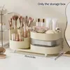 Storage Boxes INS Large Capacity Makeup Box Rotating 2 Layers Dustproof Cosmetics Case Desktop Lipsticks Make Up Container Organizer