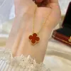 Brand Brand Brand Van Clover Necklace versione High S925 Sterling Silver Single Flower Natural BEIMU AGATE PENDANT CLASSE CLASSED Lucky