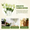 Dekorativa blommor 10 PC: er konstgjorda maskrosor realistiska maskrosor utomhus faux växter hem diy dekor livlig stam elegant falsk