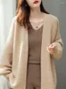 Damen-Strick Frauen lässig Cardigan passen alle passenmodische einfache Feste Farbe V-Ausschnitt Sweater Korean Style 2024 Frühling Herbst ZY7505