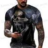 Men's T-Shirts 2022 Mens Skull Tshirt 3D Printed Skull Graphic T-shirts For Men Oversized Short Slve Punk Tops T Shirt Men Death Clothing T240419