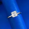 Pierścionki ślubne Solitaire Asscher Cut Moissanite Diamond Ring