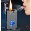 New Smart Voice-controlled Ignition Kerosene Lighter Large Capacity Blue Light Transparent Transom Retro Lighter Creative Gift