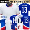 2024 Pulisic USASサッカージャージReyna Aaronson Weah Acosta McKennie Maillot de Futol Ferreira Dest Morgan US A Football Shirt Rapinoe Dunn Men Men Chids