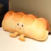 Het försäljning 3D -simulering fylld brödform toast rolig mat plysch leksaker mjuk kudde för hemkudde