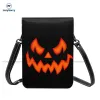 Sacs Halloween Pumpkin Sac Fashion Fonction de téléphone mobile drôle Sac en cuir Travail Femelle Sacs