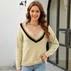 Maglioni femminili maglione a maglia a maglia a maglia da donna pullover femminile autunno/inverno nuovo aderente sciolto a maniche lunghe in alto a maglietta