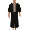 Vêtements ethniques Mentes Summer Loose Muslim Robes à manches moyennes Solide Solide Business Islam Arab Dubai East à manches moyennes