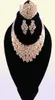 Bijoux de perles africaines Ensemble de boucles d'oreilles de collier de fleurs de mariage en cristal réglée pour les femmes de bijoux de mariée de luxe Dubaï.