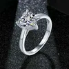 Pierścień Solitaire Attagems 2.0ct 8.0 mm Serce kształt moissanite zaręczyny Women Pierścień Pierścień 925 Srebrny diament