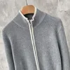 Herrtröjor kläder cardigan dragkedja stickad tröja hane krage svart jacka kappa zip-up koreansk mode t shirt vår höstläge a x