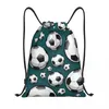 Bolsas de compras Pattern de bola de futebol personalizada Padrão de ginástica Menino Menino Menina de Backpack de Armazenamento de Esportes de Futebol de Futebol
