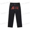 Men's Jeans Premium Quality European Style 100% Cotton Mens Denim Pants Harajuku Dog Graphic Printed Hip Pop Baggy Jeans T240419