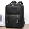 Backpack Men's Genuine Couather Style Male School Fit para Laptop de 15,6 polegadas Men Mochila