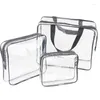 Sacs de rangement 3pcs PVC Voyage Transparent Cas transparents Articles de toilette Boîte à bagages Pagice de serviette à bagages