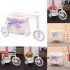 Figurines décoratines Tricycle en forme de panier de fleurs Cérémonie de fête de mariage Décoration de vélo de rangement de vélos Décor de maison