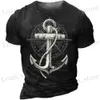Męskie koszulki Summer T-shirt Men 3D kompas druk krótkie blaty nawigacyjne grafika 2023 vintage t shirt ponadwymiarowa koszulka męska odzież t240419