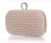 Clutches 2014 Promotion Solid Bag Mini(<20cm) Interior Slot Pocket Hasp Women Hot Selling Pearl with Diamond Finger Cluth Evening Bag