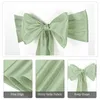 10pcs Sage Green Satin Chair Sashes Bows Cover Ribbons for Wedding Bab 샤워 이벤트 장식 240407