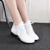 Dansschoenen echte lederen vrouwen zachte buitenzool vrouw jazz hip hop sport sneakers dames meisje's moderne dansen