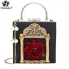 Abendtaschen Blumen Kreuzkörper für Frauen Luxushandtaschen Designer Marke Leder über Umhängetaschen Sack Clutch Weibchen