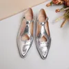 Scarpe casual Donna piatta in stile francese argento semplice cuoio cuoio retrò piatti primaverile cutava a autunno mary jane bai tacchi