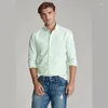 Mäns casual skjortor homme färgglada oxford män långärmad klänning mode hombre ponny stil