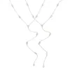 Pendant Necklaces American Fashion 925 Sterling Silver White Water Drop Oval Cz Link Chain Long Sexy Ladies Y Lariat Necklace Collarbone Jewelry 240419