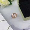 High End jewelry rings for vancleff womens fashion V Gold Plated Lucky Grass Signature Ring Womens 18k Gold Plated Kaleidoscope Ball Original 1:1 With Real Logo