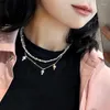 Kedjor Ashiqi Koreanska naturliga sötvatten Pärlhalsband 925 Sterling Silver Choker Trend smycken för flickor