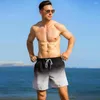 Short masculin léger respirant d'été hommes masculins plage élégante avec couleur de contraste dégradé pour décontracté