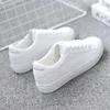 Fitness Shoes Women Sneakers Woman's All-match Basic Flat Leisure Fashion Comfortable Breathable Lace Up Casual White 9g3