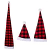 BERETS Santa Claus Christmas Hat Fashion Plaid Year Dress Up Red Plush Korean Style Skull Cap Female/Girls