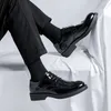 Casual Shoes Men Luxury Fashion Wedding Party Patent Leather Lace-up Derby Shoe Black Stylish Carving Brogue Sneakers Youth Footwear