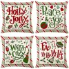 Pillow Christmas Decorative Case 18x18 pouces Throws thewscase Cartoon Candy Stripe Lettre de lettre de Noël décor